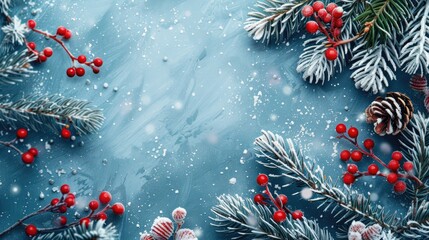 Poster - Winter Decor Background with Space for Text