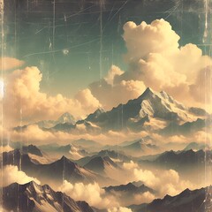 Poster - sunset in the mountains