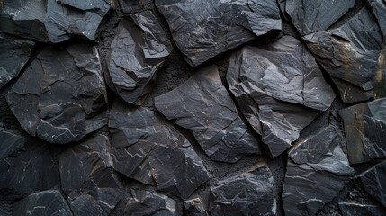 Wall Mural - Textures made of black stone for design backgrounds