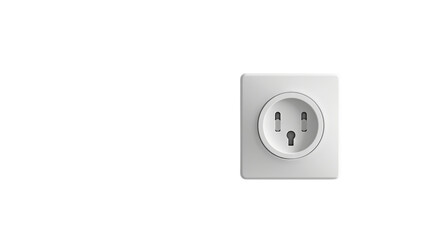 white electrical plug in the electric socket on a wall on transparent background