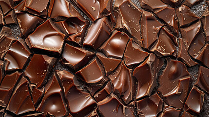 Wall Mural - Texture of Melted Chocolate. Chocolate with Chocochips, Closeup Chocolate. Chocolate Background. Chocolate Day Concept with Copy Space	
