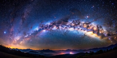 Wall Mural - Spectacular image of the Milky Way galaxy in a starry night sky, Milky Way, galaxy, stars, space, universe