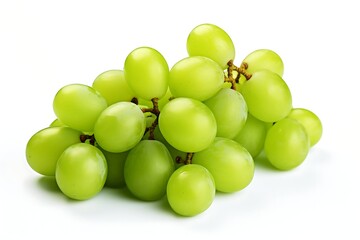 Wall Mural - Green grapes isolated on white background