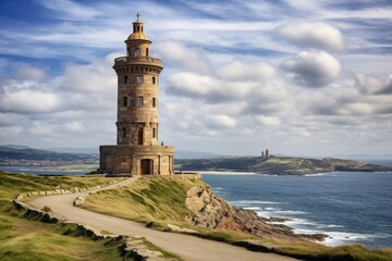 the tower of hercules , where a celestial beacon guides lost souls.