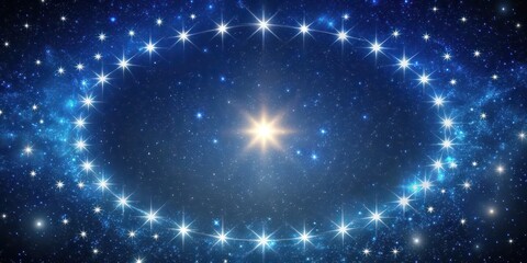 Wall Mural - starry night sky with central circle of stars , galaxy, astronomy, cosmos, celestial, space, univers