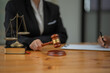 © aekachai - Lawyers, judges, legal matters, agree to discuss and consult with clients.