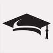 © Faysal Design House - minimalist degree logo with convocation cap in black.Silhouette vector