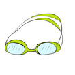© Karyna - Bright green swimming goggles illustration