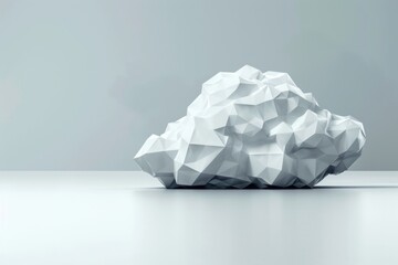 Wall Mural - a geometric cloud built from triangular wireframe elements, emphasizing its structured and modular n