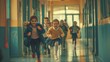 © Katya - Children running down the hallway of the school