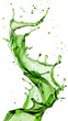 © suwimon - Vibrant green liquid splash captured mid-air against a transparent background, showcasing fluid motion and dynamic energy.