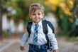 © Snowstudio - little boy stands to go to his first grade class