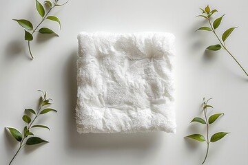 Wall Mural - A makeup cosmetic, cleanser wipe in luxury quality, isolated on a white background. top view. Generative AI.