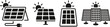 © Oman - Collection of solar panel icons with sun. Icon with reflection on white background. Vector illustration