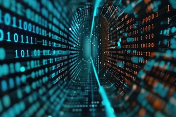 4k seamless loop of digital binary code background