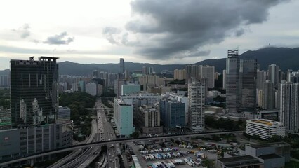 Wall Mural - building landscape street view in Kwai Chung, Hong Kong.