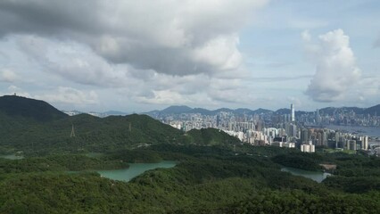 Wall Mural - June 23 2024 the landscape of city and Kam Shan Country Park, hk