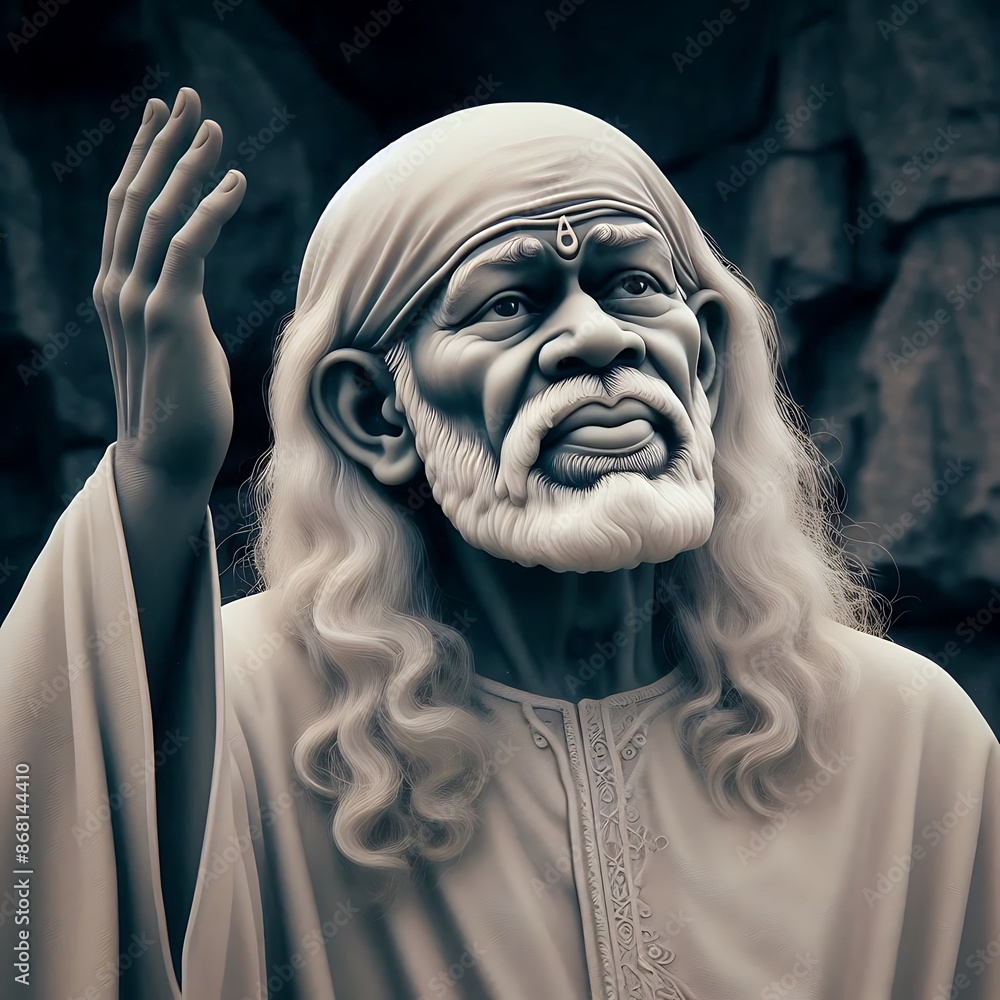 Said Baba Shirdi Sai Baba portrait Stock Illustration | Adobe Stock