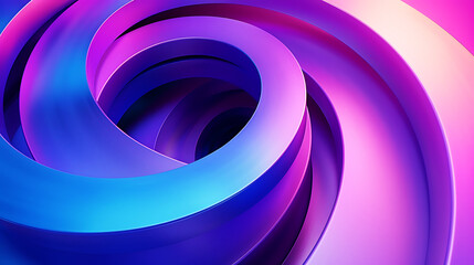 abstract blue and purple colored rings, 3d render