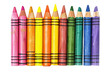 © Jeerawut - Colorful crayons arranged in a horizontal line. Ideal for art projects, education, and creativity. Bright and vibrant shades.