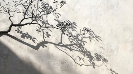 Sticker - Tree branch shadows on a light wall