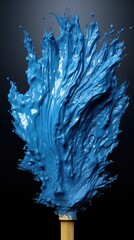 Wall Mural - blue ink splashes HD 8K wallpaper Stock Photographic image