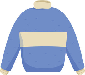 Sticker - Blue sweater having big beige stripe for cold weather, perfect for illustrating warm clothing concept