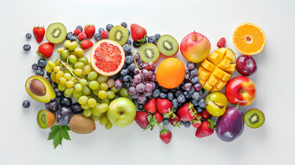 Fresh fruits on the table, template, background
