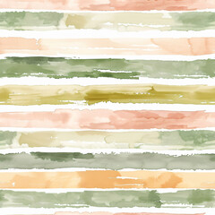 Poster - Watercolor stripes seamless pattern, soft pastel colors on white background, hand drawn texture with thin vertical lines, simple minimalist design for textile or wallpaper print

