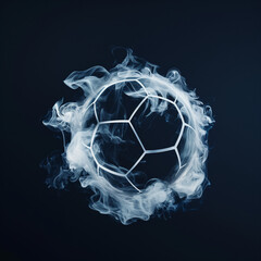 Smoky soccer ball isolated on black background. Design for fashion graphics, sport illustrations, silkscreen printing and home, bar, pub decor.