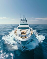 Wall Mural - Luxury white yacht in the sea