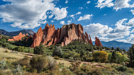 stunning red rock mountain formations natural landscape.