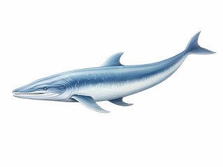 Wall Mural - Blue Whale in white background, blue Whale isolated Raster object, 3D blue whale illustration