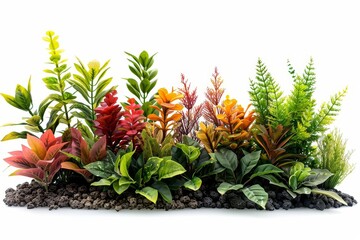 Artificial aquarium plants. Isolated on white background.