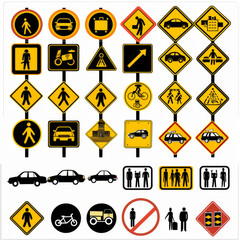 A collection of over three hundred fifty highly detailed and fully editable vector traffic road signs.