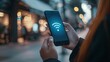 © fumoto-lab - 街中でWi-Fiの電波を探すスマートフォンを持つ女性
