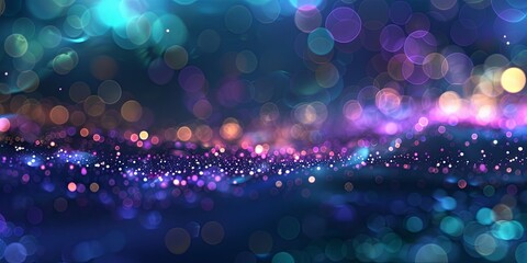 Abstract background with glowing bokeh lights and sparkling particles. Perfect for fantasy, magic, or celebration designs.