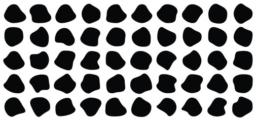 organic blobs set icon. abstract fluid black blob shape vector set. modern liquid irregular blob sha