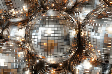 Wall Mural - silver discoball background texture