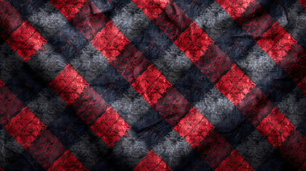 Wall Mural - Red and Black Plaid Pattern