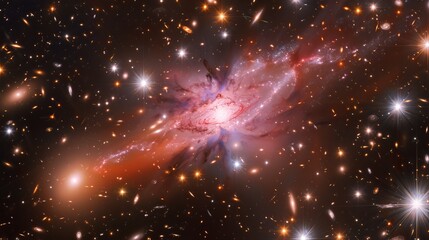 Wall Mural - captivating shot of a galaxy with a supermassive black hole at its center, emitting powerful jets ge
