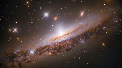 Wall Mural - captivating shot of a galaxy with a supermassive black hole at its center, emitting powerful jets ge