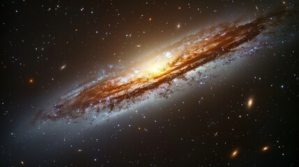 detailed view of a lenticular galaxy with a unique structure and bright stellar population generativ