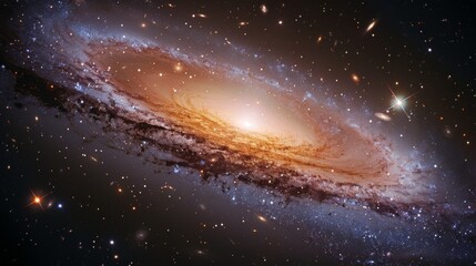 Wall Mural - detailed view of a lenticular galaxy with a unique structure and bright stellar population generativ