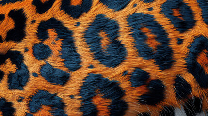 Wall Mural - Leopard Print Texture in Black and Orange