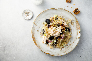 Wall Mural - Chicken salad with quinoa and grape