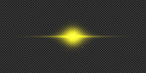 Sticker - Yellow horizontal light effect of lens flares