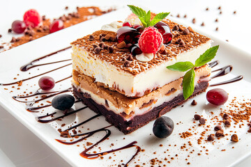 Wall Mural - Cheesecake with chocolate