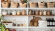 © Pascal - organized pantry shelves with labeled baskets