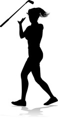 Wall Mural - Golfer Golf Sports Person Silhouette